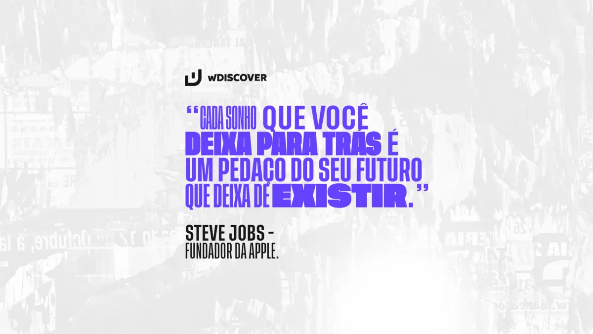 "Cada sonho que você deixa para trás é um pedaço do seu futuro que deixa de existir." Steve Jobs - Fundador da Apple...